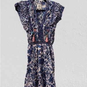 Blue and White Floral Dress